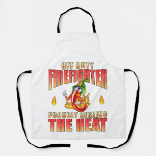 Off Duty Firefighter Chilli Proudly Seeking Heat Apron