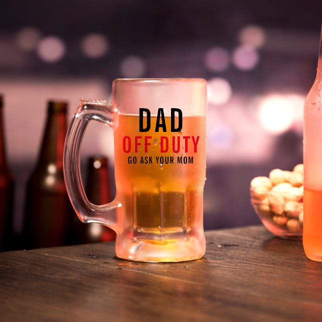 Off Duty | Funny Father's Day Beer Mug (Creator Uploaded)