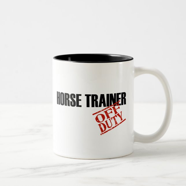 OFF DUTY HORSE TRAINER Two-Tone COFFEE MUG (Right)