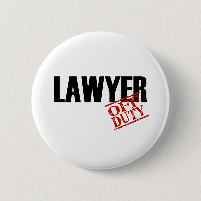 OFF DUTY LAWYER LIGHT 6 CM ROUND BADGE (Front)