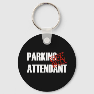 OFF DUTY PARKING ATTENDANT DARK KEY RING