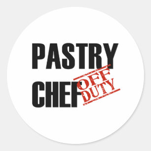 OFF DUTY PASTRY CHEF LIGHT CLASSIC ROUND STICKER