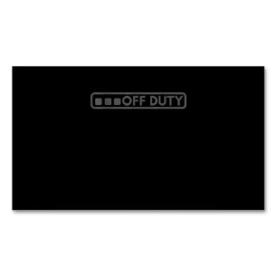 Off Duty Perfect For Police Army Law Enforcement Magnetic Business Card