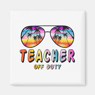 Off Duty Rainbow Sungles Palm Beach End Of School Magnet