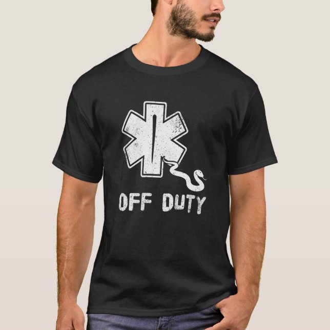 Off Duty Retro EMT Paramedic Medic Emergency First T-Shirt (Front)