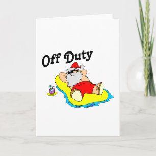 Off Duty Santa (Sunbathing) Holiday Card
