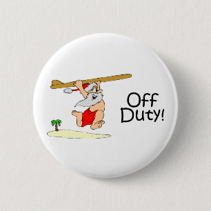 Off Duty Santa (Surfing) 6 Cm Round Badge