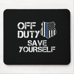 Off Duty Save Yourself Funny Lice Blue Line Gift Mouse Mat