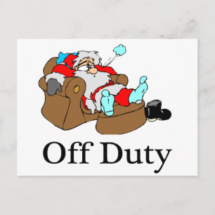 Off Duty (Sleeping Santa) Holiday Postcard