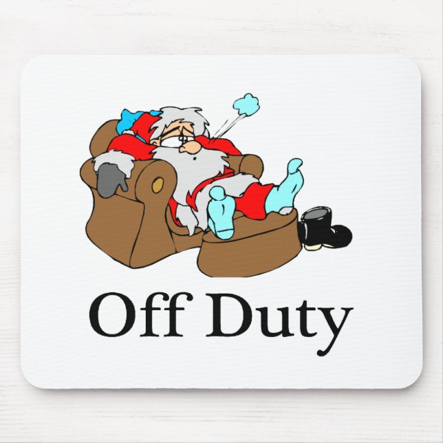 Off Duty (Sleeping Santa) Mouse Mat (Front)