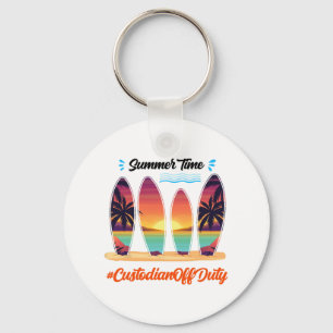 Off Duty Summer Time End Of School Year Key Ring