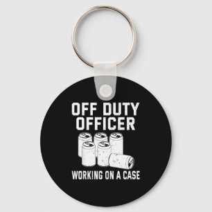 Off Duty Working On A Case Officer Lice Beer Drink Key Ring
