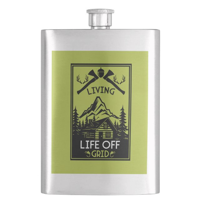 OFF GRID LIFE HIP FLASK (Front)