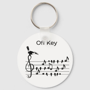 Off Key, toucan joining song birds Key Ring