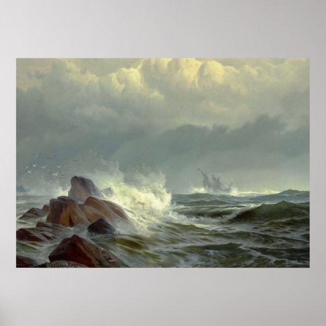 Off Norman's Woe, 1872 by Edward Moran Poster (Front)