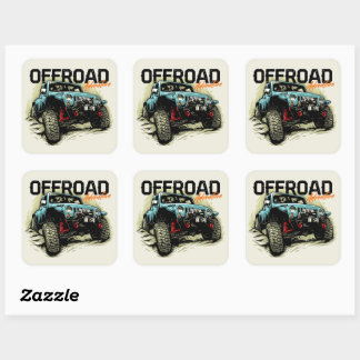 Off-road Adventure 4 X 4 Graphic Rock Crawler Square Sticker
