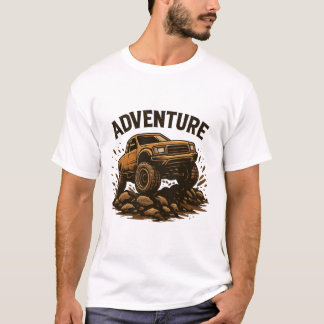 Off Road Adventure 4x4 Truck Mud Splatter Retro T-Shirt