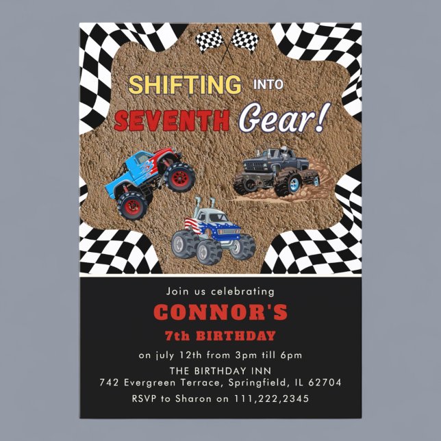 Off-Road Adventure 7th Birthday Bash Invitation (Creator Uploaded)