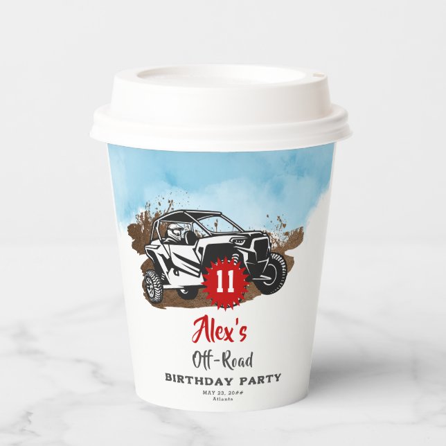Off Road Adventure ATV Monster Truck Birthday Paper Cups (Front)