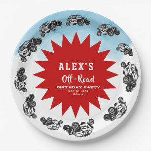Off Road Adventure ATV Monster Truck Birthday Paper Plate
