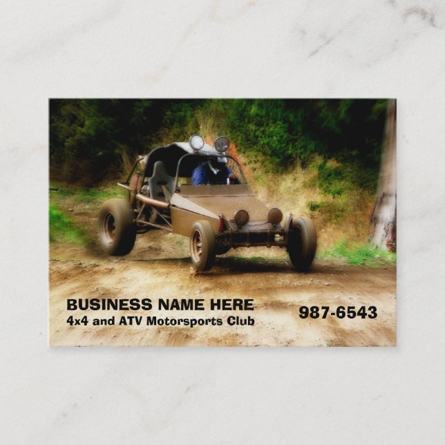 Off Road ATV Dune Buggy Mudding Business Card (Front)