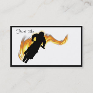 Off Road Dirt Bike with Flames Business Card