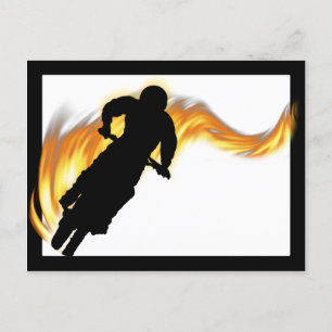 Off Road Dirt Bike with Flames Postcard