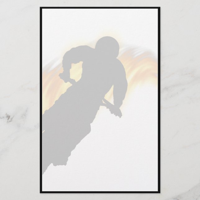 Off Road Dirt Bike with Flames Stationery (Front)