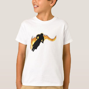 Off Road Dirt Bike with Flames T-Shirt