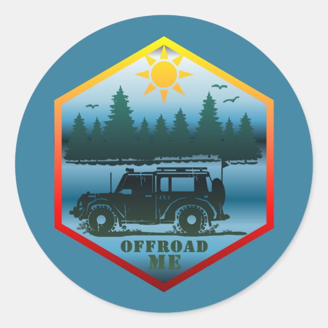 OFF ROAD ME Wilderness Blue Classic Round Sticker (Front)