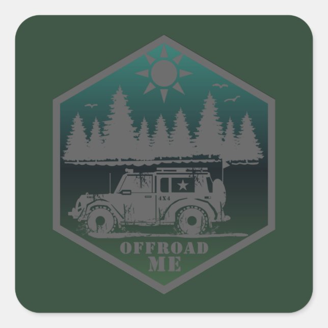OFF ROAD ME Wilderness Square Sticker (Front)