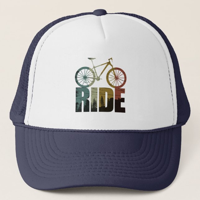 off road mountain bike adventure trucker hat (Front)