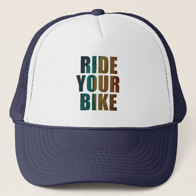 off road mountain bike adventure trucker hat (Front)