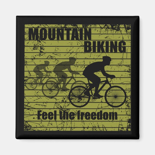 off road mountain biking saying quote magnet (Front)