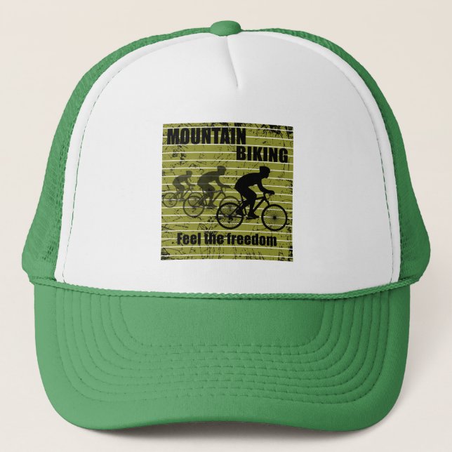 off road mountain biking saying quote trucker hat (Front)
