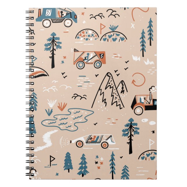 Off-road Racing. Mountain Forest Rally. Toy Car Ra Notebook (Front)