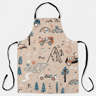 Off-road racing, vintage seamless. apron