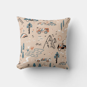 Off-road racing, vintage seamless. cushion