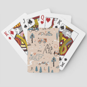 Off-road racing, vintage seamless. playing cards