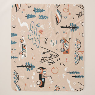 Off-road racing, vintage seamless. sherpa blanket