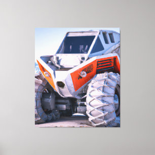 Off-Road Round Clock Throw Blanket Drawstring Bag Canvas Print