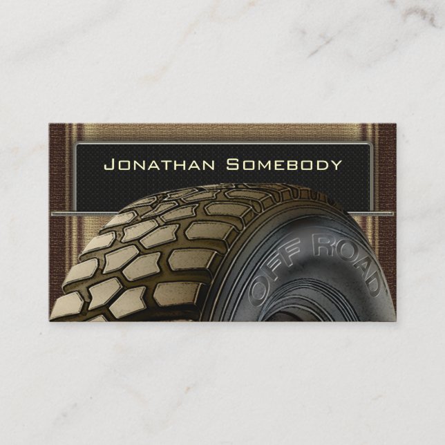 Off Roaders Tyre Business Card Template 15 (Front)