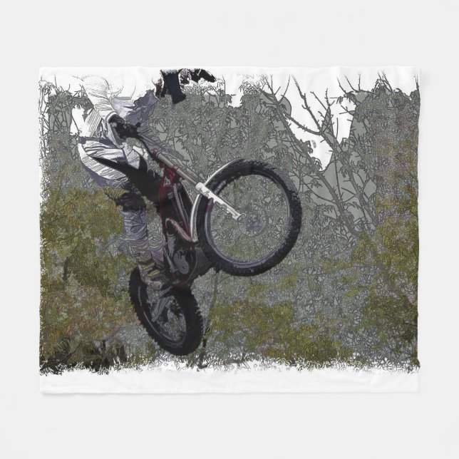Off-roading - Motocross Racing Fleece Blanket (Front (Horizontal))