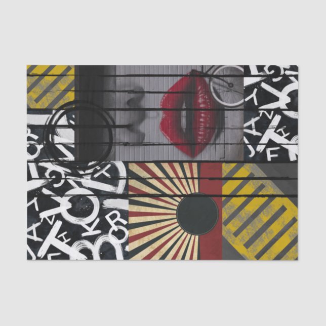 Off Street-Collage by Edward Martin Tissue Paper (Front)