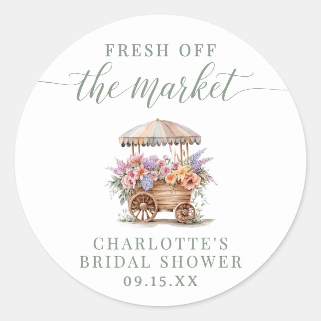 Off the Market Bridal Shower Classic Round Sticker (Front)