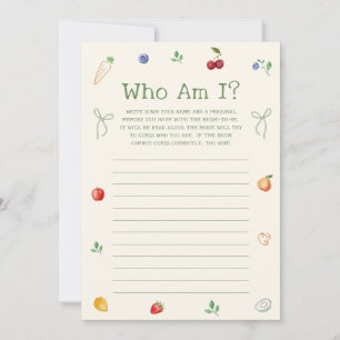 Off the Market bridal shower Guess Who Game Card
