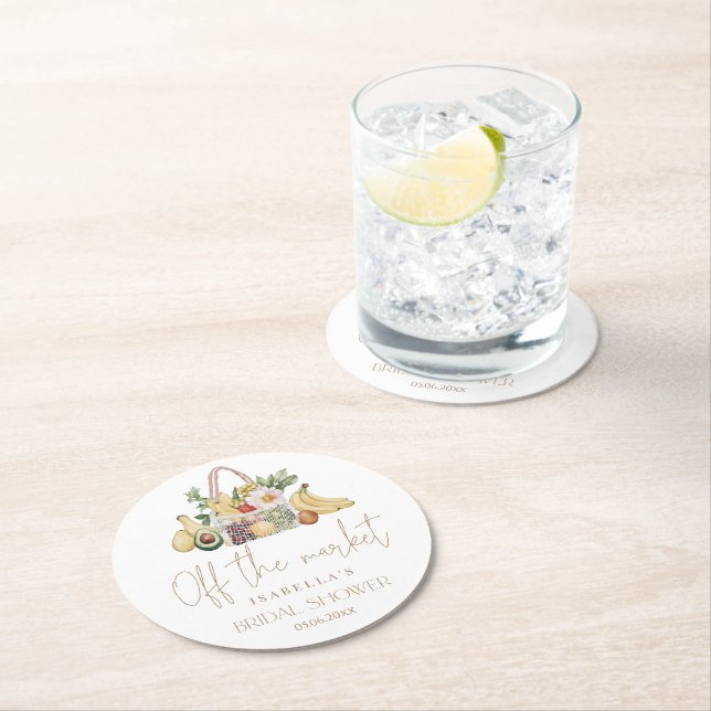 Off The Market Bridal Shower  Round Paper Coaster (Insitu)