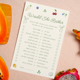 Off the Market bridal shower Would She Rather Game