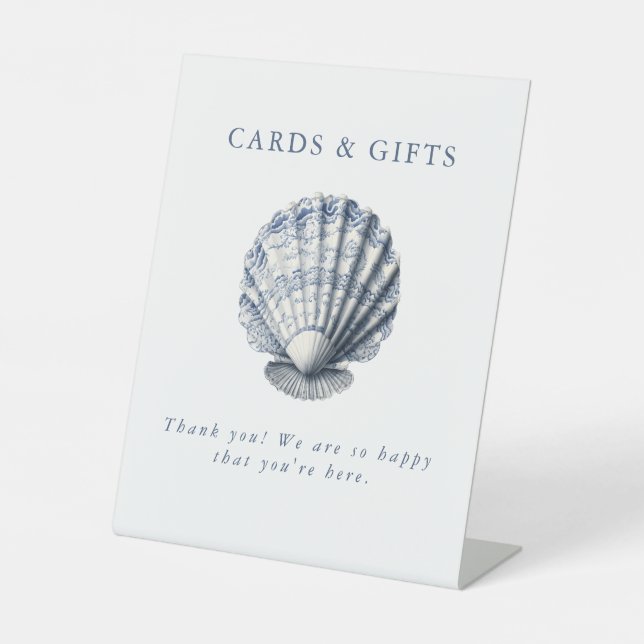 Off the Market Coastal Market Bridal Shower  Pedestal Sign (Front)