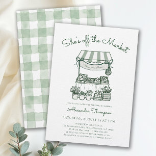 Off the Market Farmers Green Modern Bridal Shower Invitation